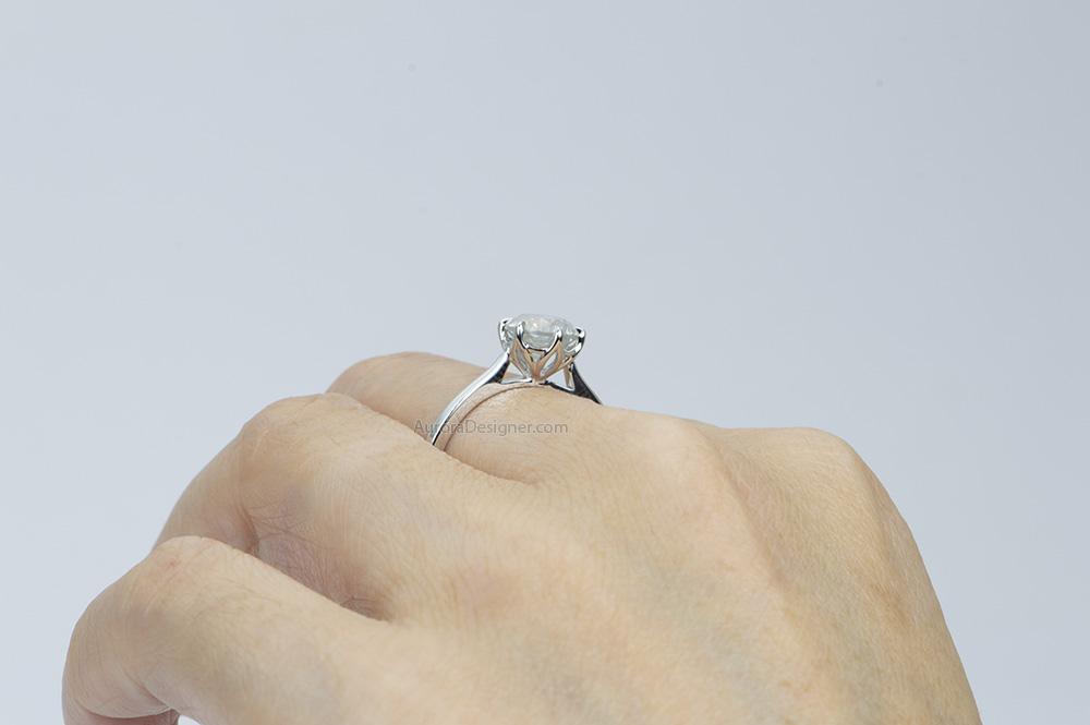 Side Stone Engagement Rings with 6 Prong Settings - Diamonds Factory